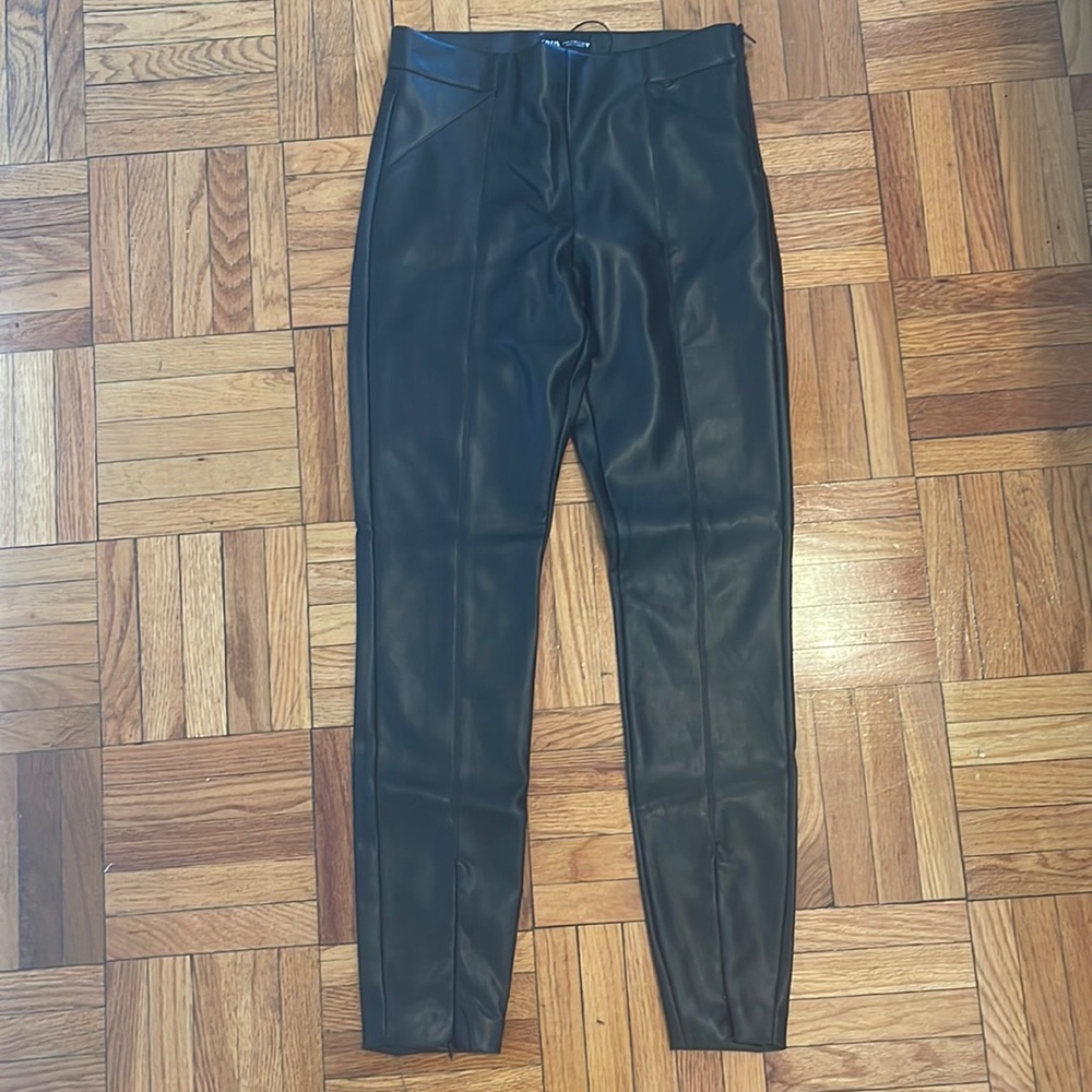 Black Zara leather pants